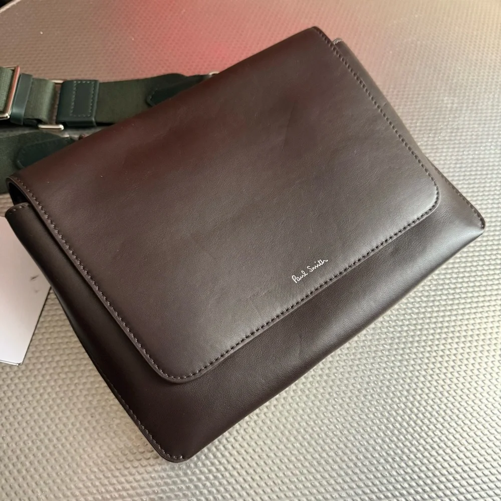 Paul Smith lime green and brown crossbody bag